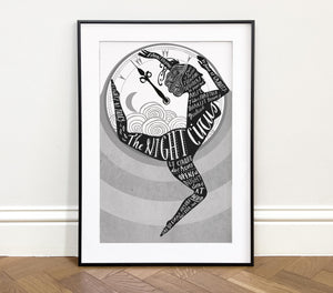 Framed artwork  of The Night Circus by  Erin Morgenstern 